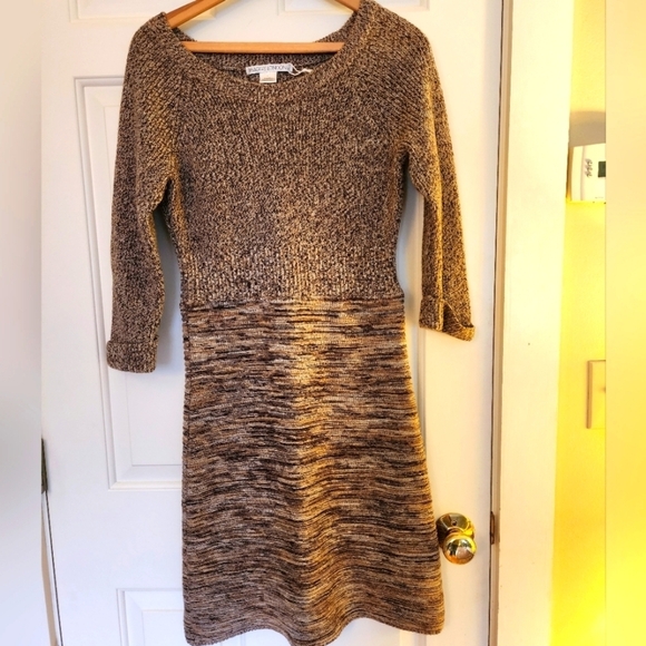 Maggy London merino wool blend sweater dress brown size large classic cozy - Picture 1 of 8